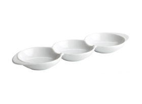 Bandeja Blanca Tres Compartimentos 29x9 cm (Caja 42 unidades)