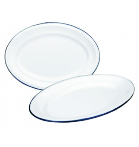 Bandeja Ovalada Vintage Blanca Acero Esmaltado (Caja 6 unidades)