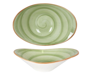 Bowl Oval Therapy Green 23x16 cm (Caja 6 unidades)