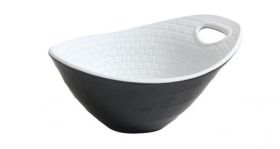 Bowl Perpignan un asa melamina blanco y negro 17x14x8 cm (Caja 12 unidades)