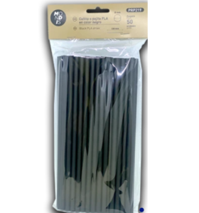 Pajita Negra PLA 23cm x 8mm