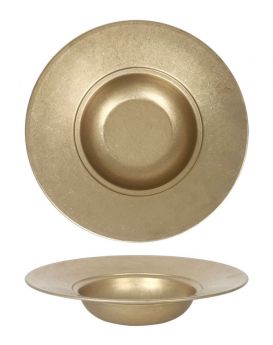 Plato Pasta Dorado Inox Vintage