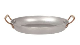 Fuente Oval Plata Vieja Inox Vintage 24,5x17,5cm (Caja 4 unidades)