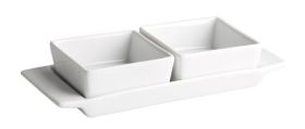 Bowl 8X8X3.5cm 10cl. 2unidades Con Bandeja 22X9X4cm (Caja 36 unidades)