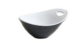 Bowl Perpignan un asa melamina blanco y negro (Caja 24 unidades)