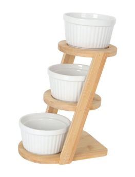 Set 3 Ramequines Con Soporte 17x12x24cm (Caja 4 unidades)