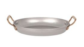 Fuente Oval Plata Vieja Inox Vintage 22x16,5 (Caja 4 unidades)