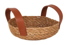 Cesta Seagrass Con Asa Piel 15x5cm (Caja 24 unidades)