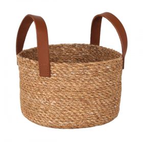 Cesta Seagrass Con Asa Piel 19x12cm (Caja 24 unidades)