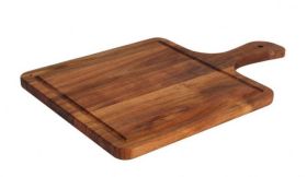Tabla Cuadrada Acacia Con Asa (Caja 6 uds.)-37,4 cm