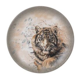 Plato Postre Tigre Savanna (Caja 12 uds.) - 21x2,2 cm