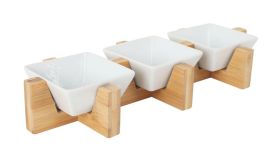 Set 3 Bowls Con Soporte Bambu 32x12x5cm (Caja 12 unidades)
