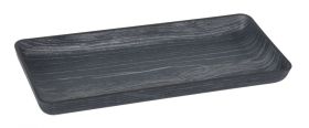 Bandeja Negra Rectangular 10.5x24.5x2.5cm (Caja 24 unidades)