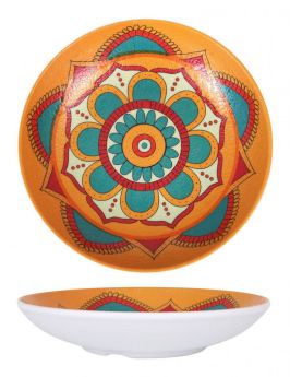 Plato hondo Korio Rajput melamina (Caja 12 unidades)