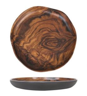 Plato Lemn color madera (Caja de 6 unidades)