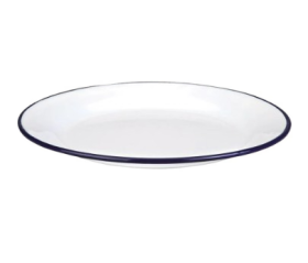 Plato Llano Vintage Blanco Acero Esmaltado (Caja 6 unidades)