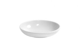 Plato ovalado blanco/negro hondo melamina (Caja 24 unidades)-Blanco