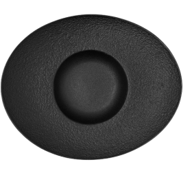 Plato bol oval porcelana negro elegante 