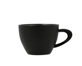 TAZA NEGRA PORCELANA 8CL FINA Y ELEGANTE 
