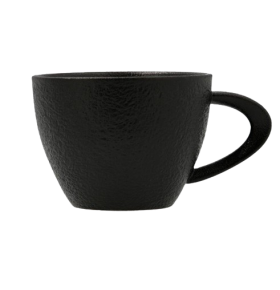 Taza porcelana negra fina y elegante para hostelería 