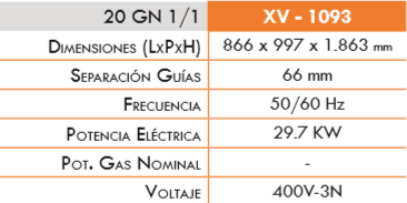 Horno Unox 5 GN 1/1 Serie Cheflux Eléctrico